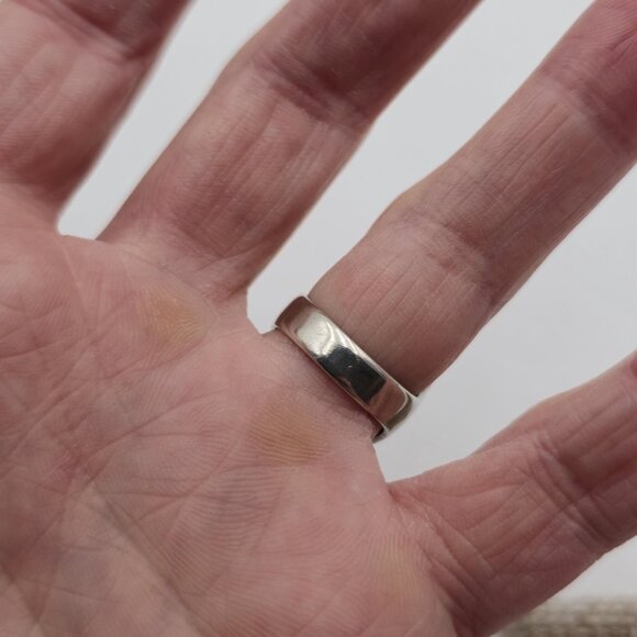 Size 6.75 Sterling Silver Thick Abstract Heart Heavy Ring A3482 - Picture 5 of 9